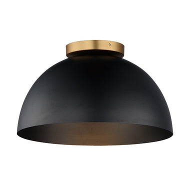 Maxim - One Light Flush Mount - Thelonious - Black / Natural Aged Brass- Union Lighting Luminaires Decor