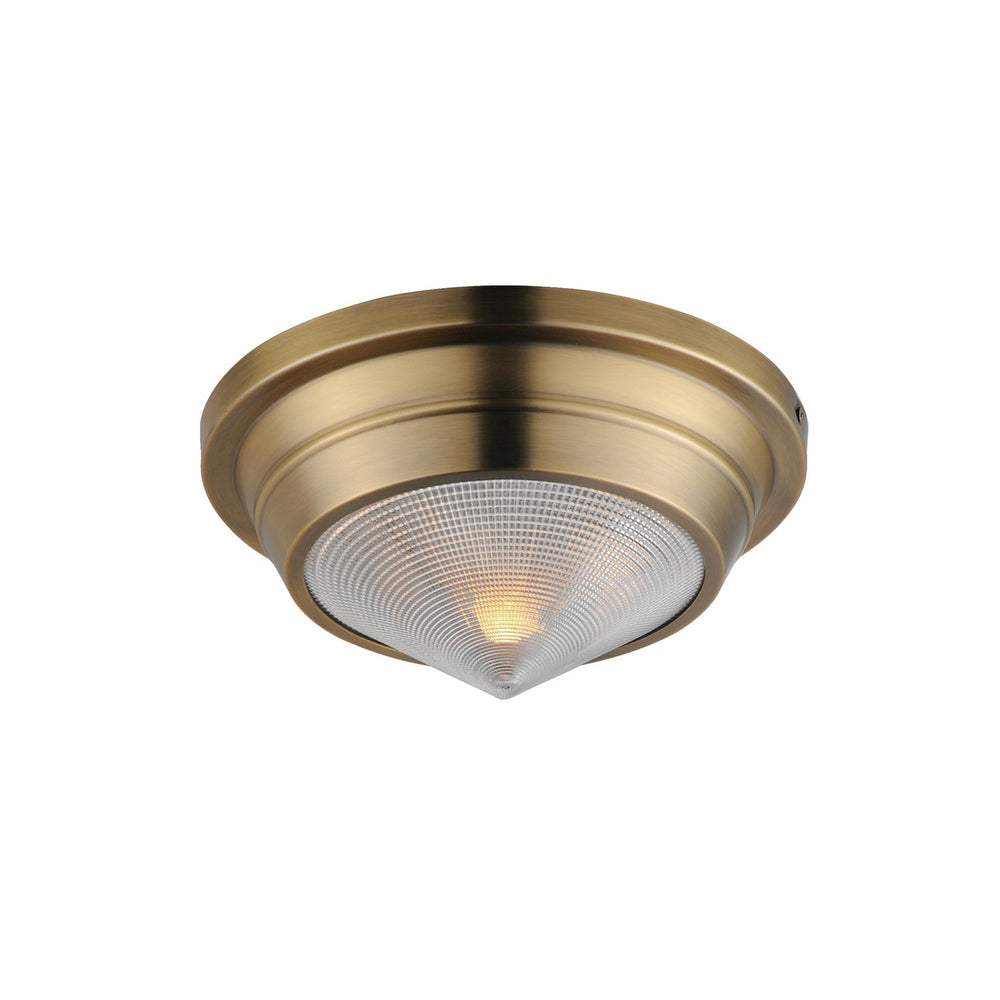 Maxim - One Light Flush Mount - Hargreaves - Natural Aged Brass- Union Lighting Luminaires Decor