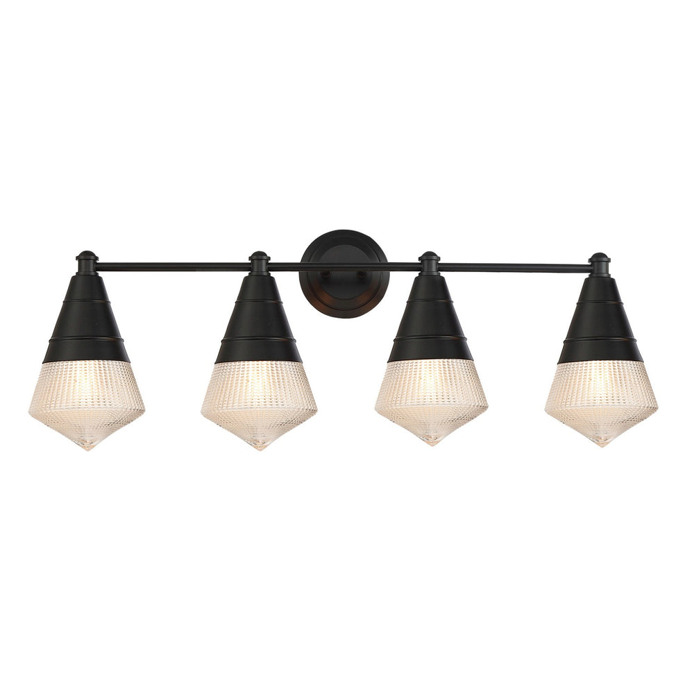 Maxim - Four Light Bath Vanity - Hargreaves - Black- Union Lighting Luminaires Decor