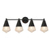 Maxim - Four Light Bath Vanity - Hargreaves - Black- Union Lighting Luminaires Decor