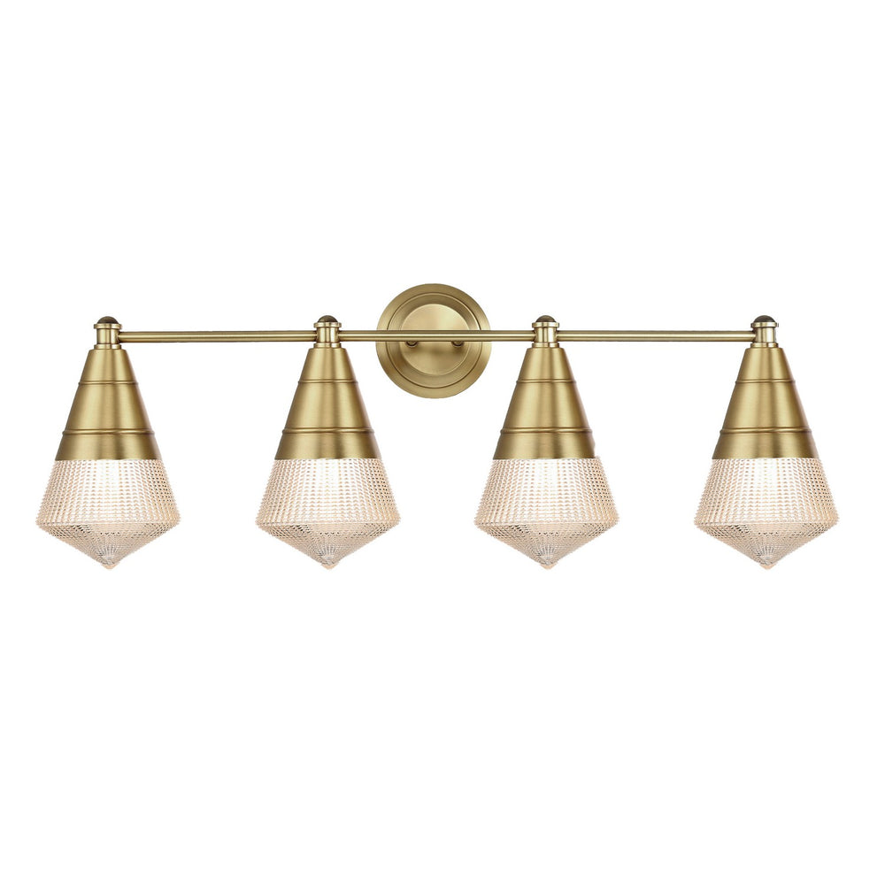 Maxim - Four Light Bath Vanity - Hargreaves - Natural Aged Brass- Union Lighting Luminaires Decor