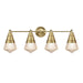 Maxim - Four Light Bath Vanity - Hargreaves - Natural Aged Brass- Union Lighting Luminaires Decor