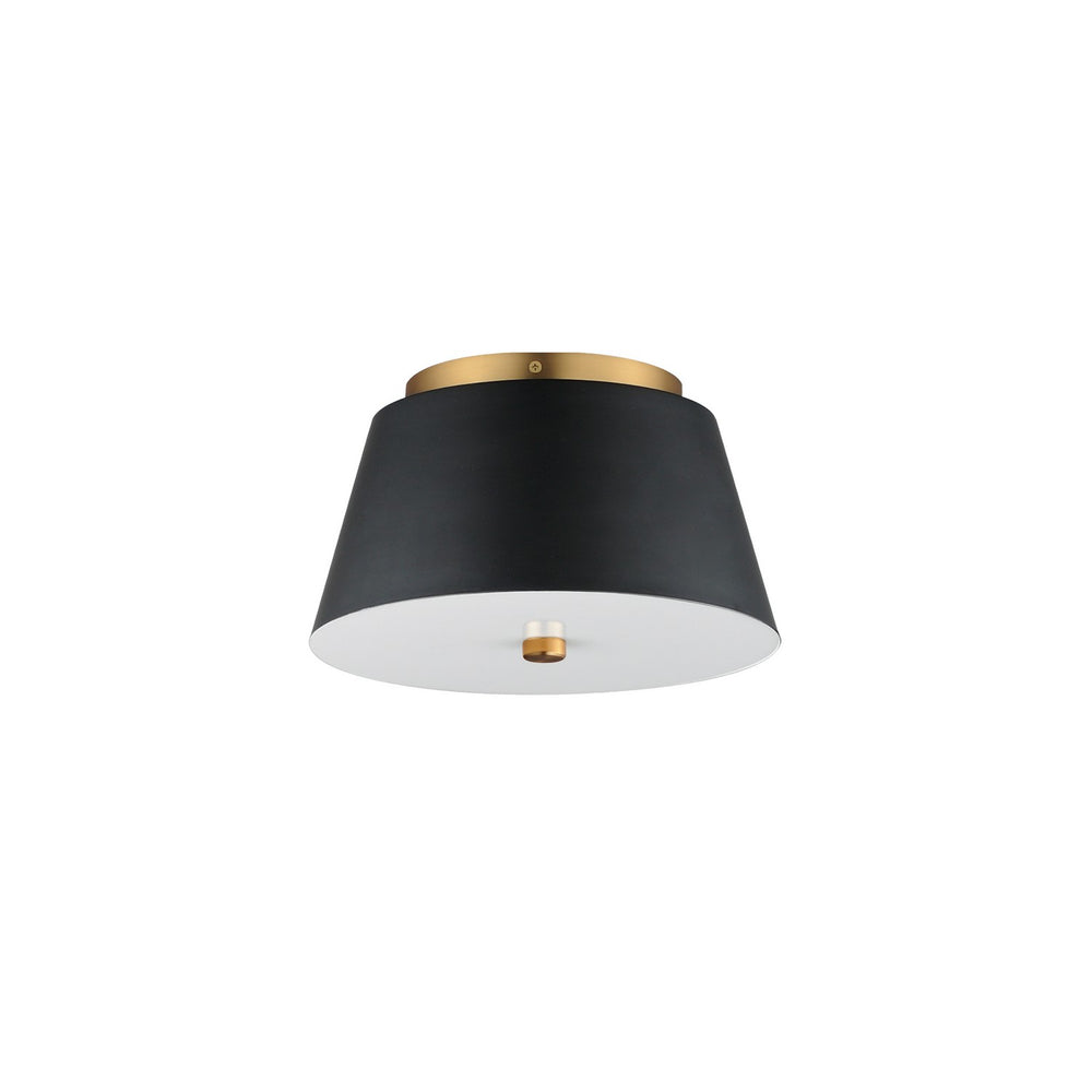 Maxim - LED Flush Mount - Miles - Black / Natural Aged Brass- Union Lighting Luminaires Decor