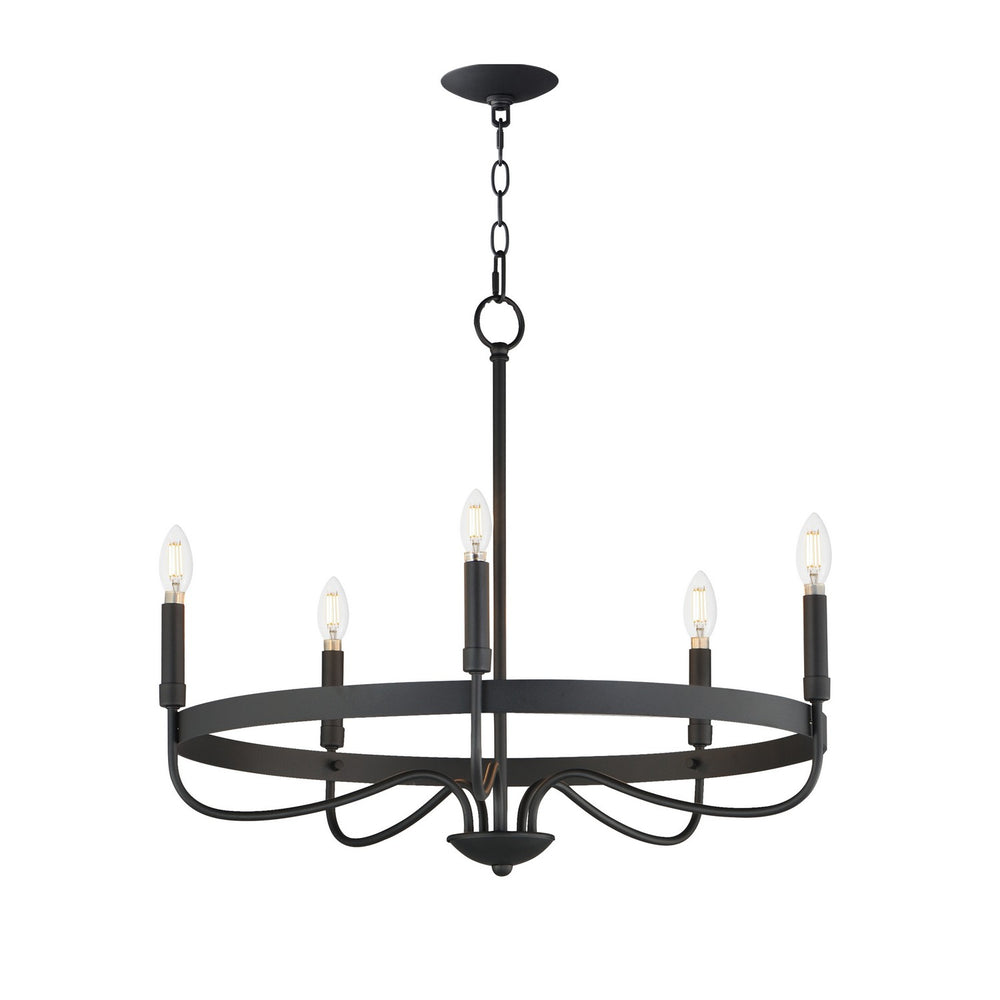 Maxim - Five Light Chandelier - Frankie - Black- Union Lighting Luminaires Decor