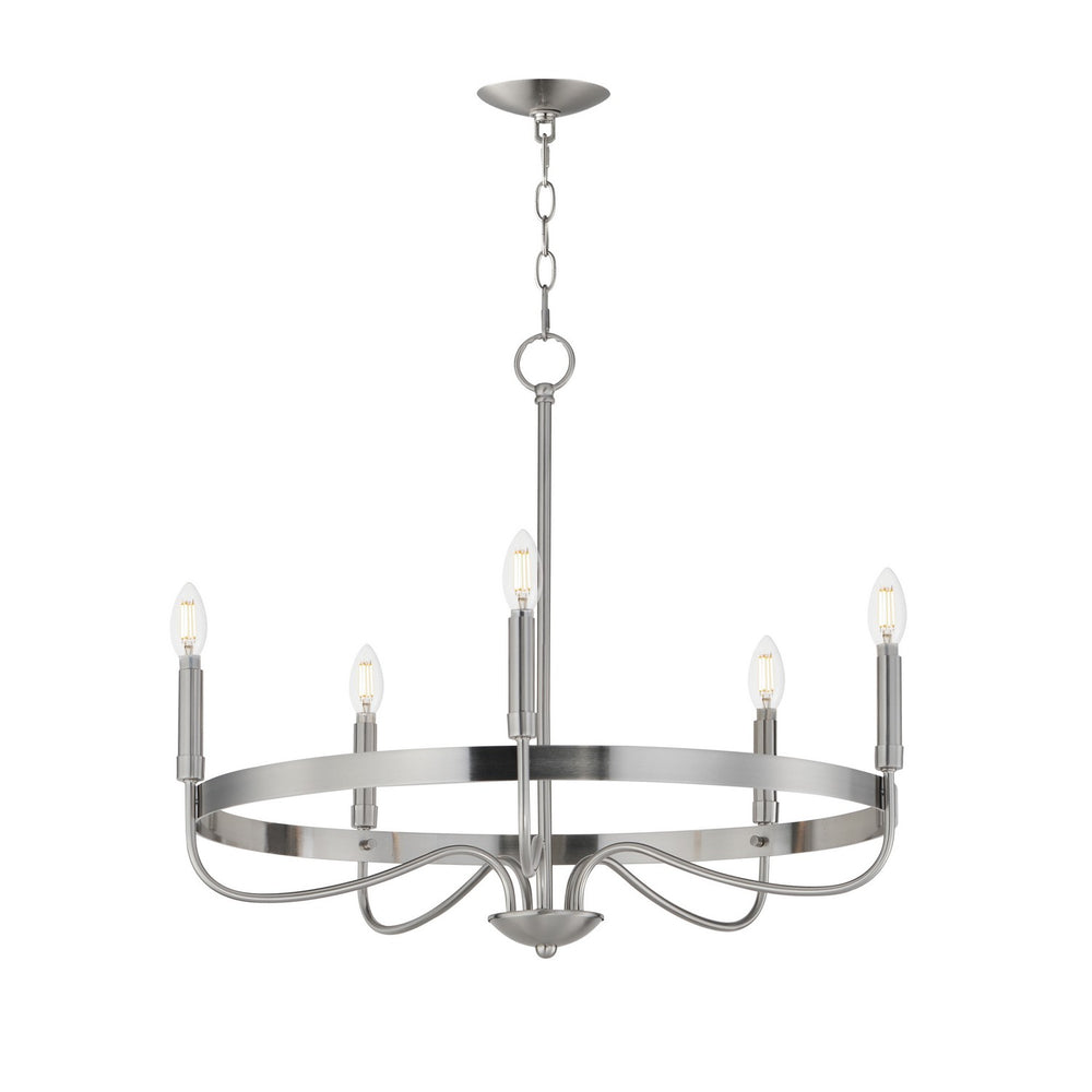 Maxim - Five Light Chandelier - Frankie - Satin Nickel- Union Lighting Luminaires Decor