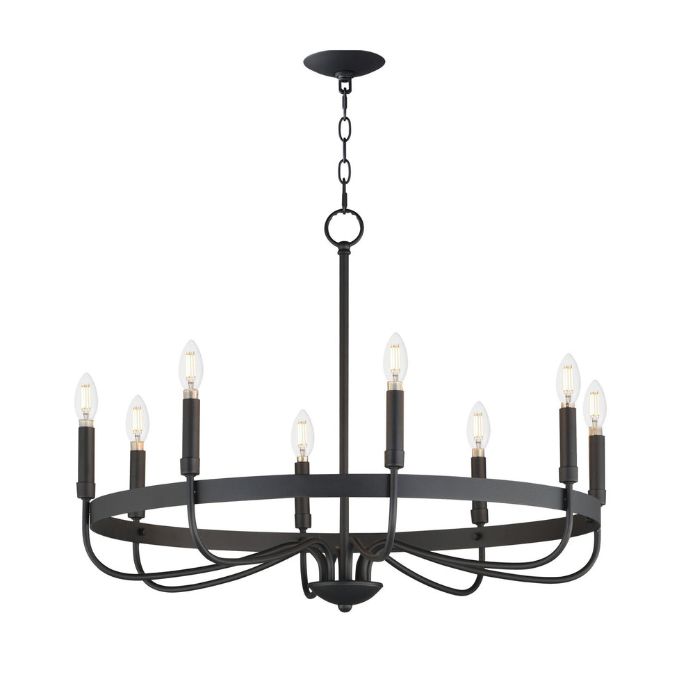 Maxim - Eight Light Chandelier - Frankie - Black- Union Lighting Luminaires Decor
