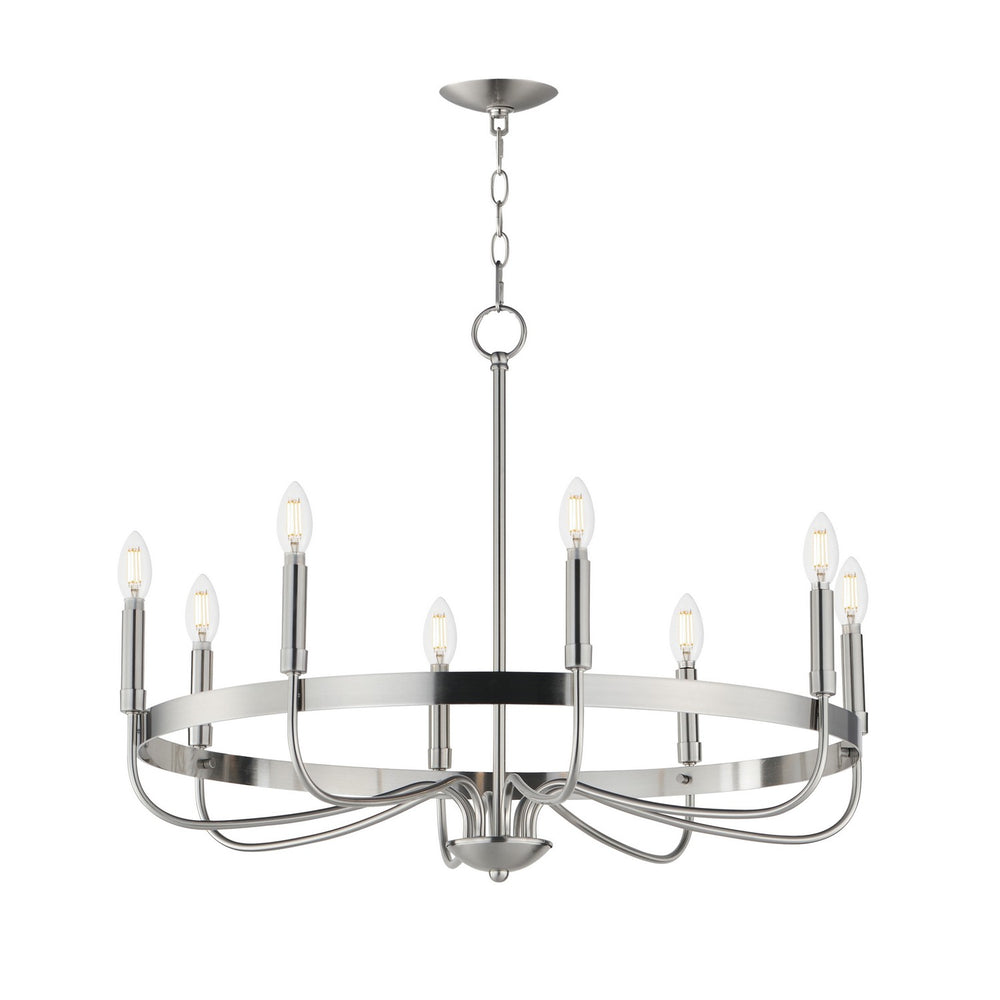 Maxim - Eight Light Chandelier - Frankie - Satin Nickel- Union Lighting Luminaires Decor