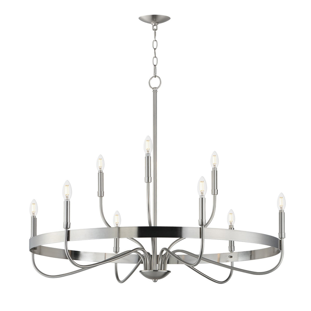 Maxim - Nine Light Chandelier - Frankie - Satin Nickel- Union Lighting Luminaires Decor
