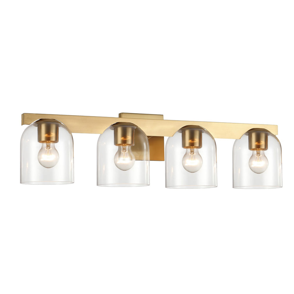 Maxim - Four Light Bath Vanity - Scoop - Natural Aged Brass- Union Lighting Luminaires Decor