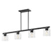 Maxim - Four Light Linear Pendant - Scoop - Black- Union Lighting Luminaires Decor
