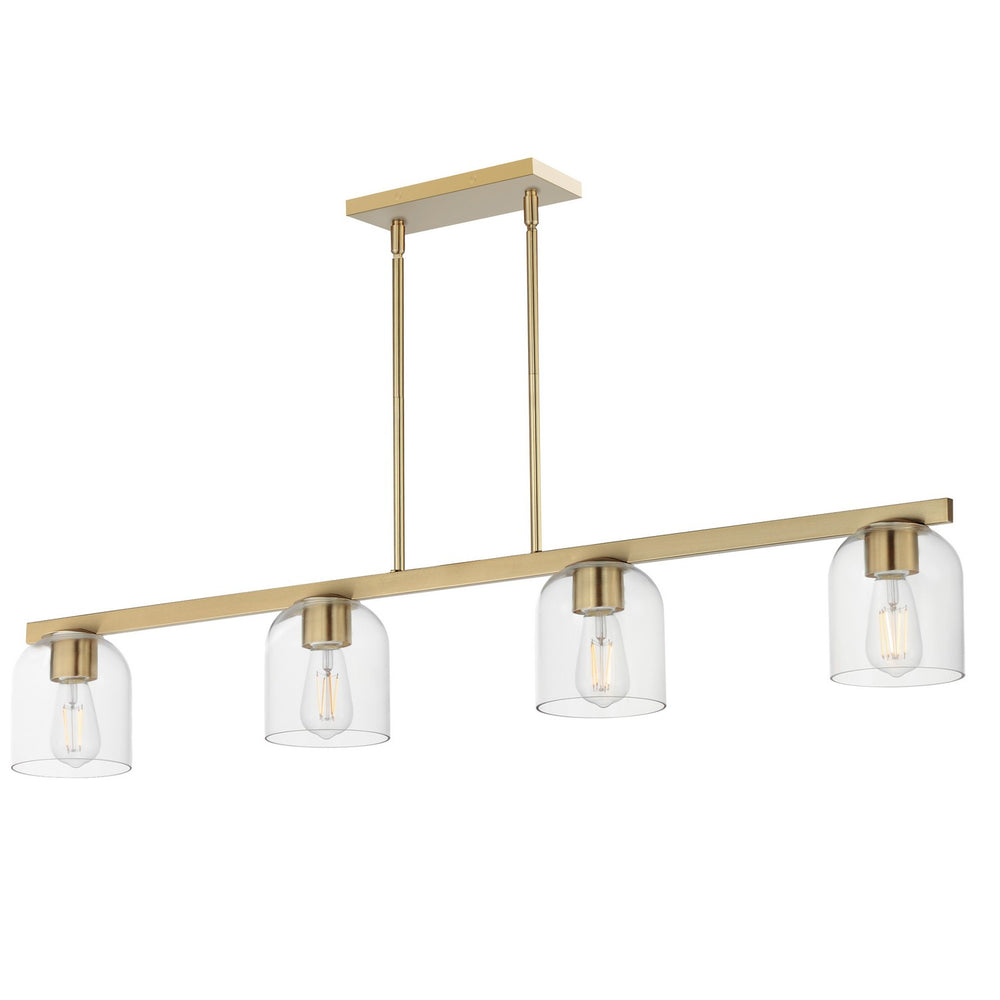 Maxim - Four Light Linear Pendant - Scoop - Natural Aged Brass- Union Lighting Luminaires Decor