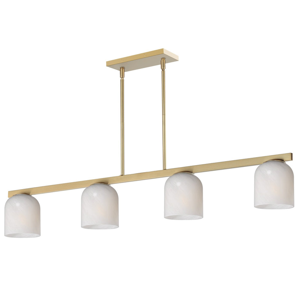 Maxim - Four Light Linear Pendant - Scoop - Natural Aged Brass- Union Lighting Luminaires Decor
