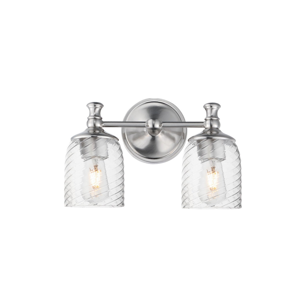 Maxim - Two Light Wall Sconce - Swirl - Satin Nickel- Union Lighting Luminaires Decor