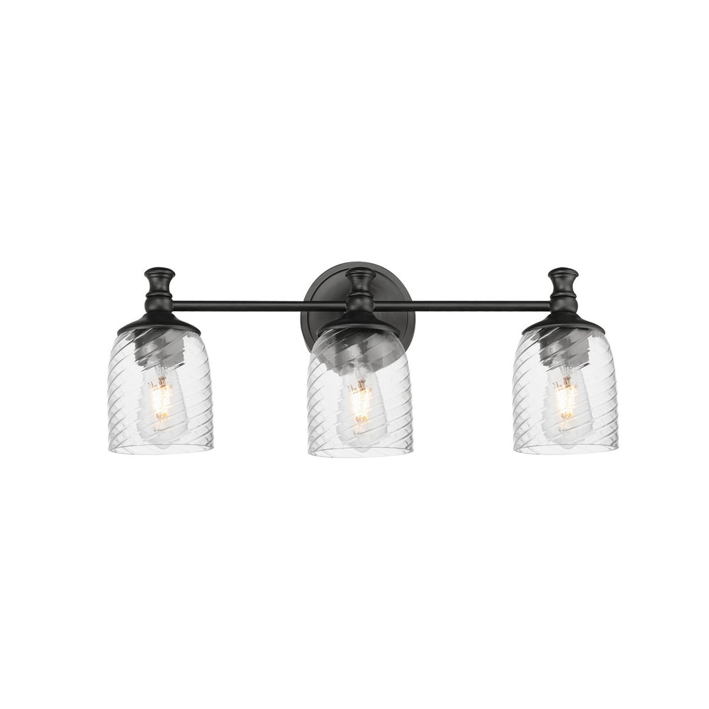 Maxim - Three Light Bath Vanity - Swirl - Black- Union Lighting Luminaires Decor