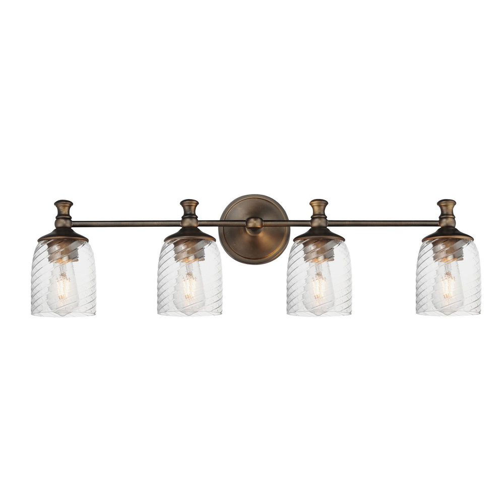 Maxim - Four Light Bath Vanity - Swirl - Antique Bronze- Union Lighting Luminaires Decor