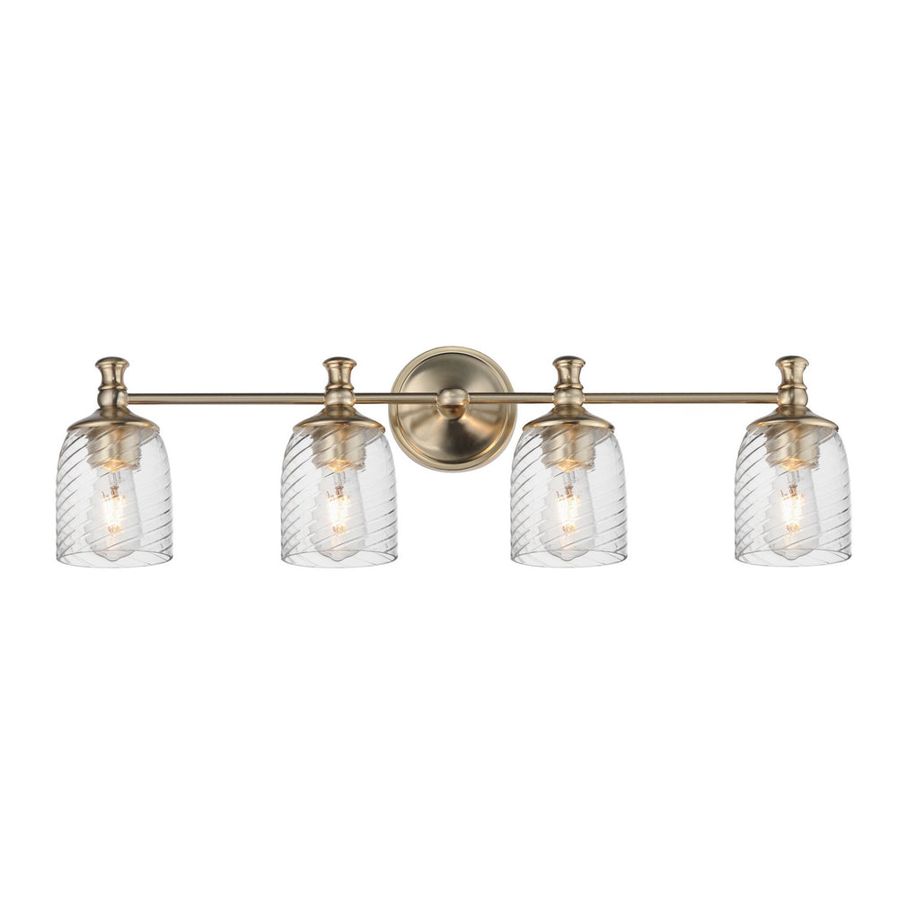 Maxim - Four Light Bath Vanity - Swirl - Satin Champagne- Union Lighting Luminaires Decor