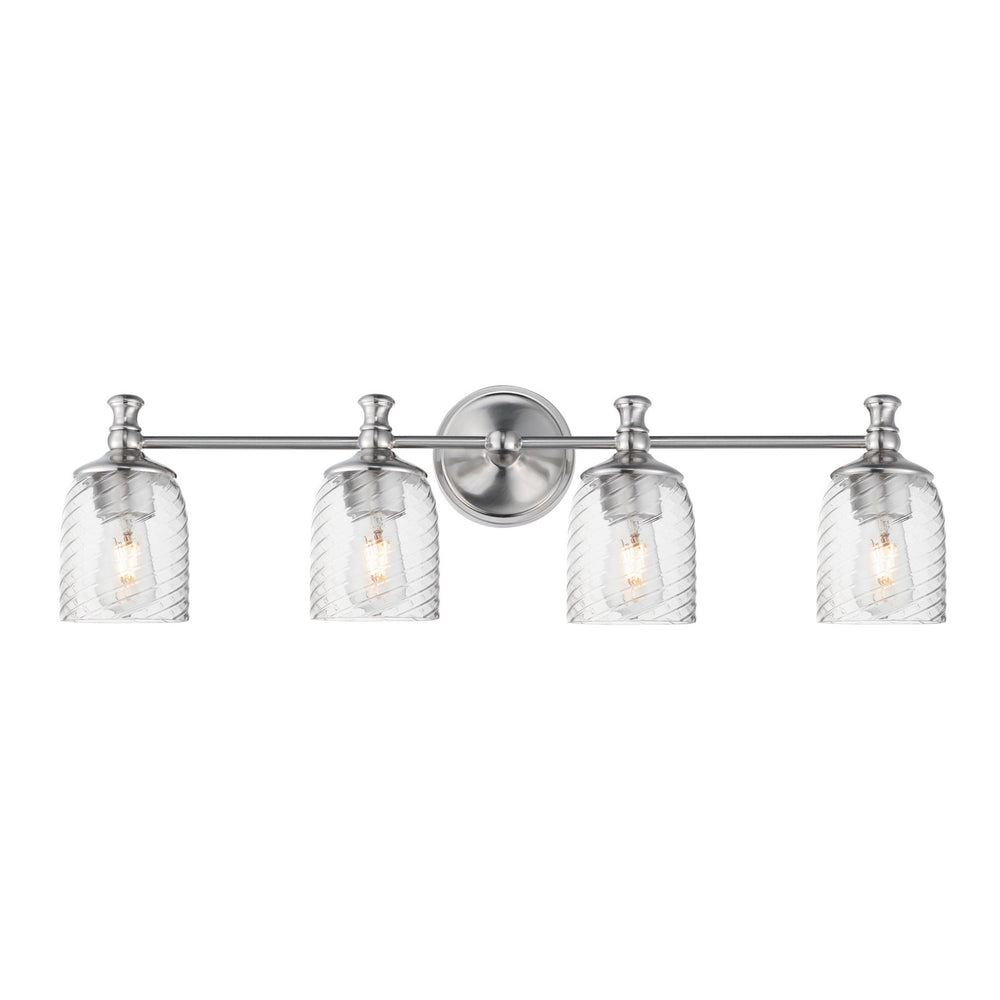Maxim - Four Light Bath Vanity - Swirl - Satin Nickel- Union Lighting Luminaires Decor