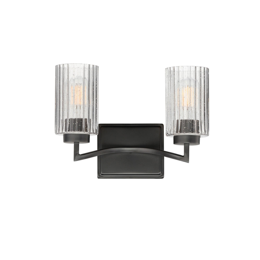 Maxim - Two Light Wall Sconce - Rigata - Black- Union Lighting Luminaires Decor