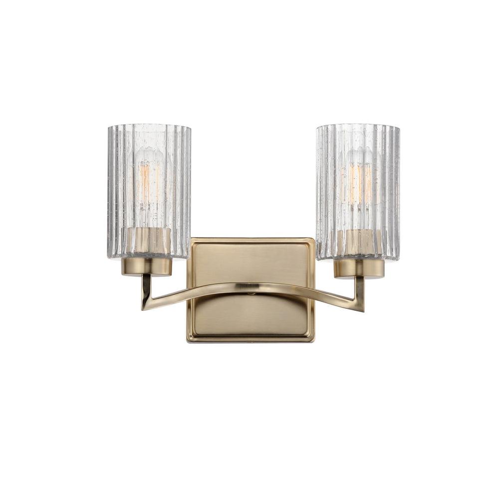 Maxim - Two Light Wall Sconce - Rigata - Satin Champagne- Union Lighting Luminaires Decor