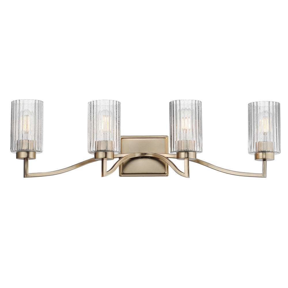 Maxim - Four Light Bath Vanity - Rigata - Satin Champagne- Union Lighting Luminaires Decor