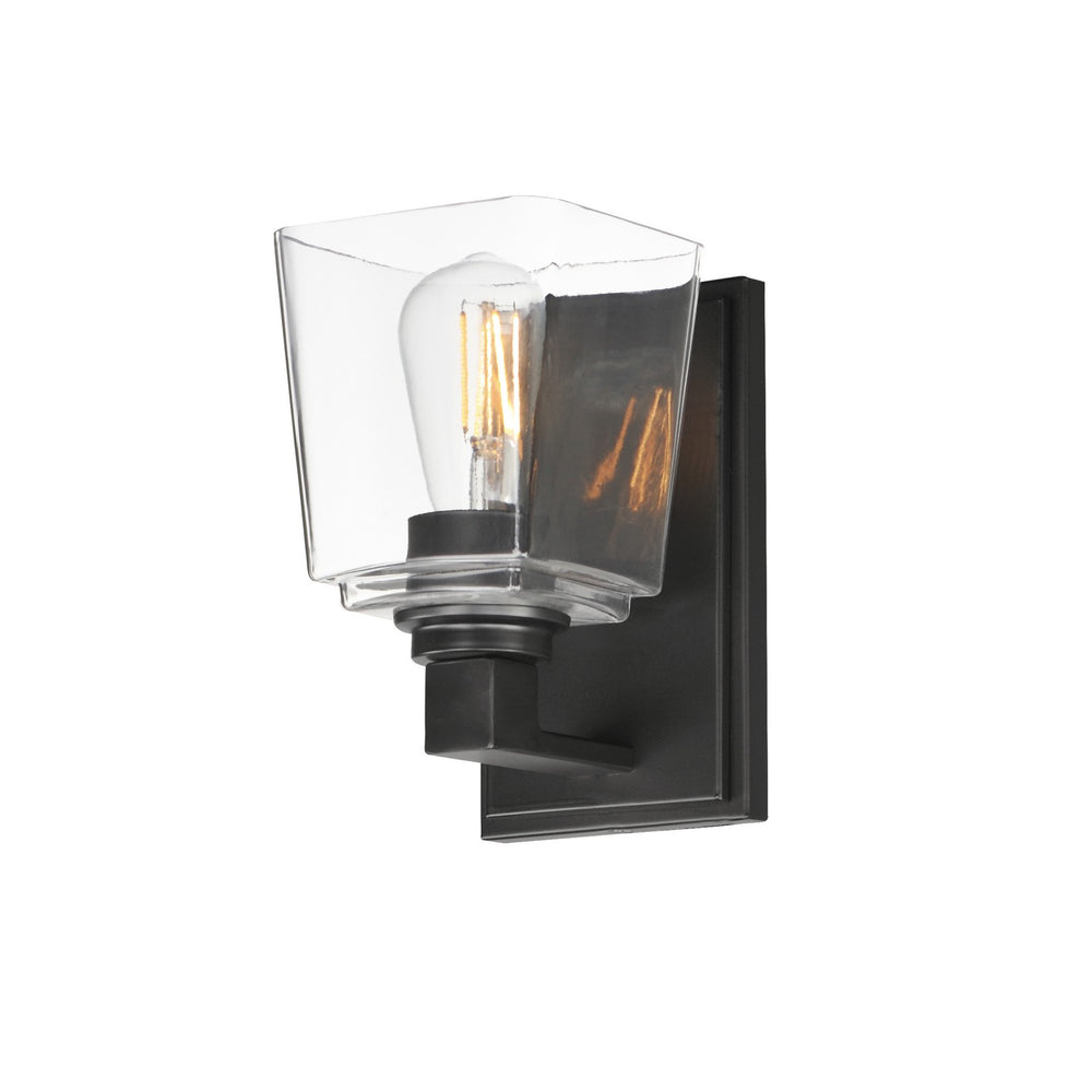 Maxim - One Light Wall Sconce - Cubos - Black- Union Lighting Luminaires Decor