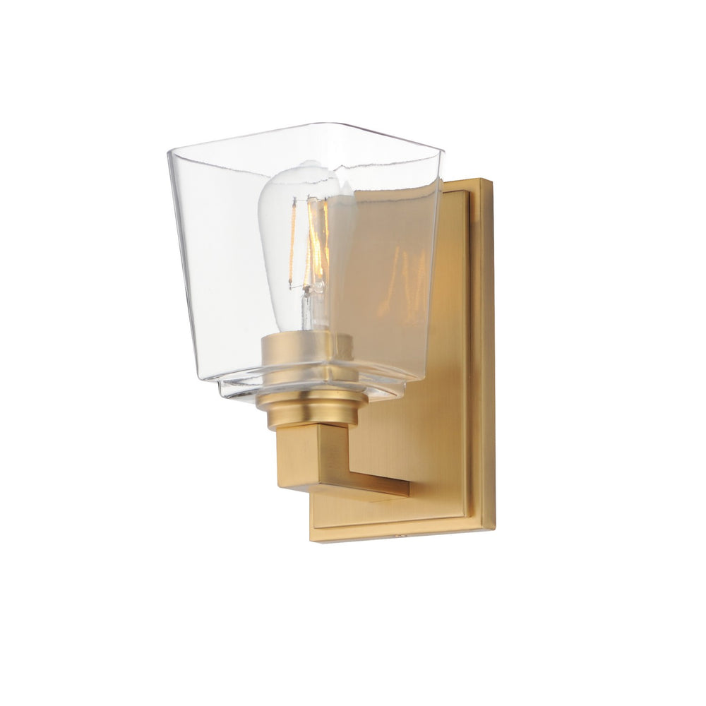 Maxim - One Light Wall Sconce - Cubos - Natural Aged Brass- Union Lighting Luminaires Decor
