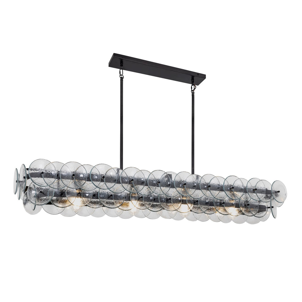 Maxim - Four Light Linear Chandelier - Loren - Gunmetal- Union Lighting Luminaires Decor