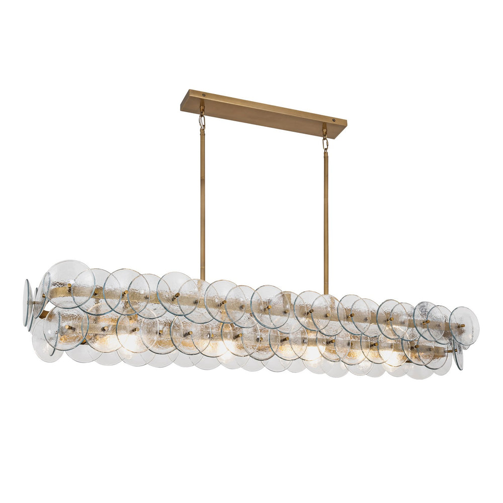 Maxim - Four Light Linear Chandelier - Loren - Weathered Brass- Union Lighting Luminaires Decor