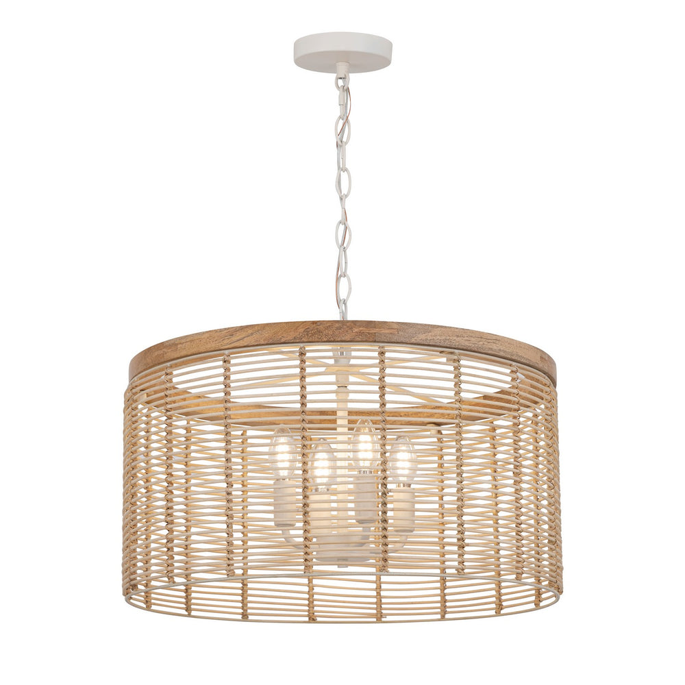 Maxim - Four Light Pendant - Vannerie - Ecru- Union Lighting Luminaires Decor