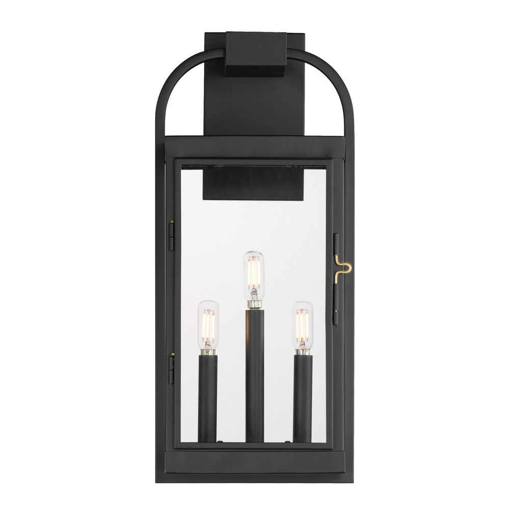 Maxim - Three Light Outdoor Wall Sconce - Bonham - Black- Union Lighting Luminaires Decor
