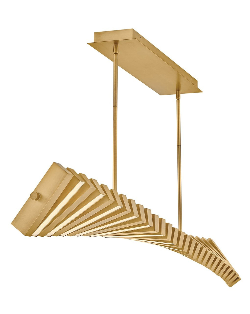 Fredrick Ramond Canada - LED Linear Chandelier - Stitch - Lacquered Brass- Union Lighting Luminaires Decor