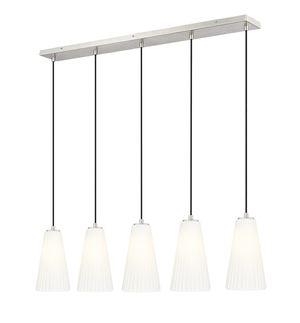 Z-Lite Canada - Five Light Linear Chandelier - Farrell - Brushed Nickel- Union Lighting Luminaires Decor