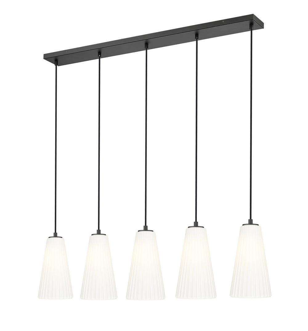 Z-Lite Canada - Five Light Linear Chandelier - Farrell - Matte Black- Union Lighting Luminaires Decor