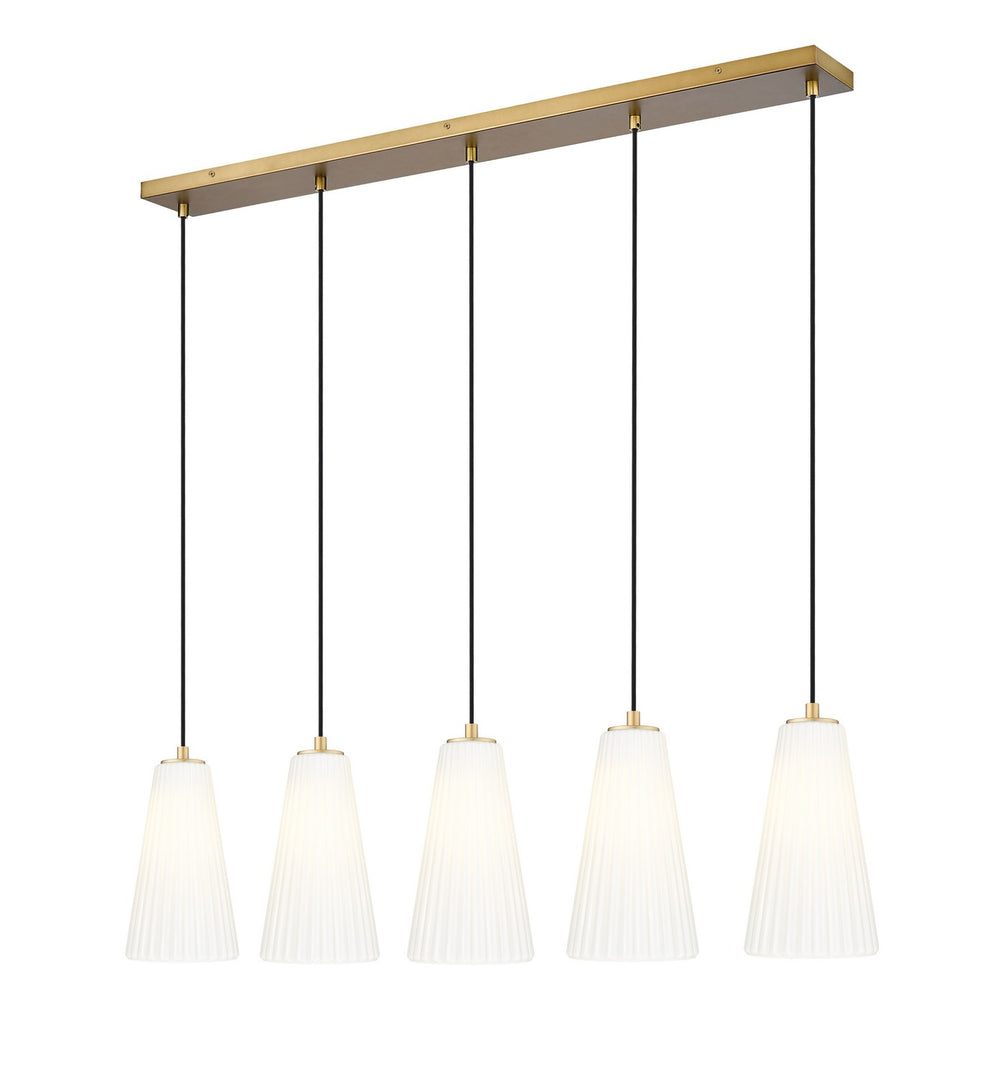 Z-Lite Canada - Five Light Linear Chandelier - Farrell - Modern Gold- Union Lighting Luminaires Decor