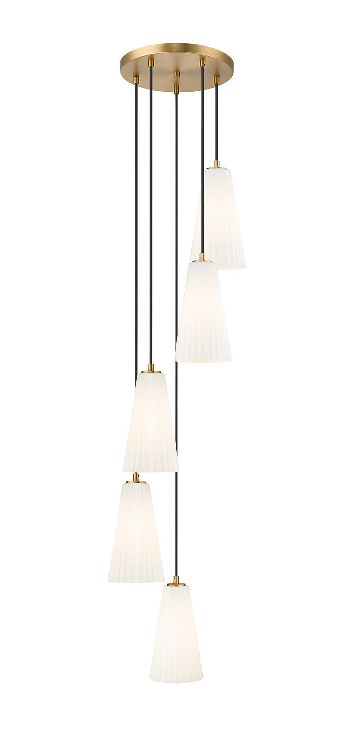 Z-Lite Canada - Five Light Chandelier - Farrell - Modern Gold- Union Lighting Luminaires Decor