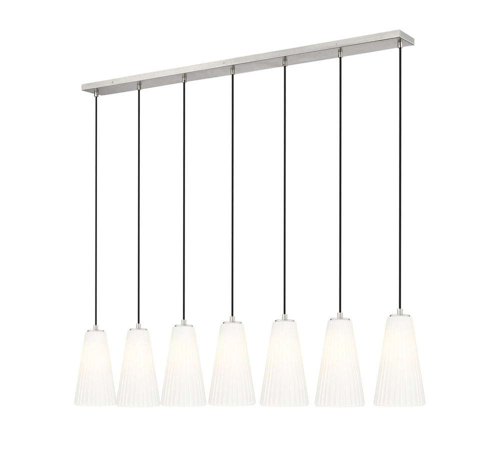Z-Lite Canada - Seven Light Linear Chandelier - Farrell - Brushed Nickel- Union Lighting Luminaires Decor