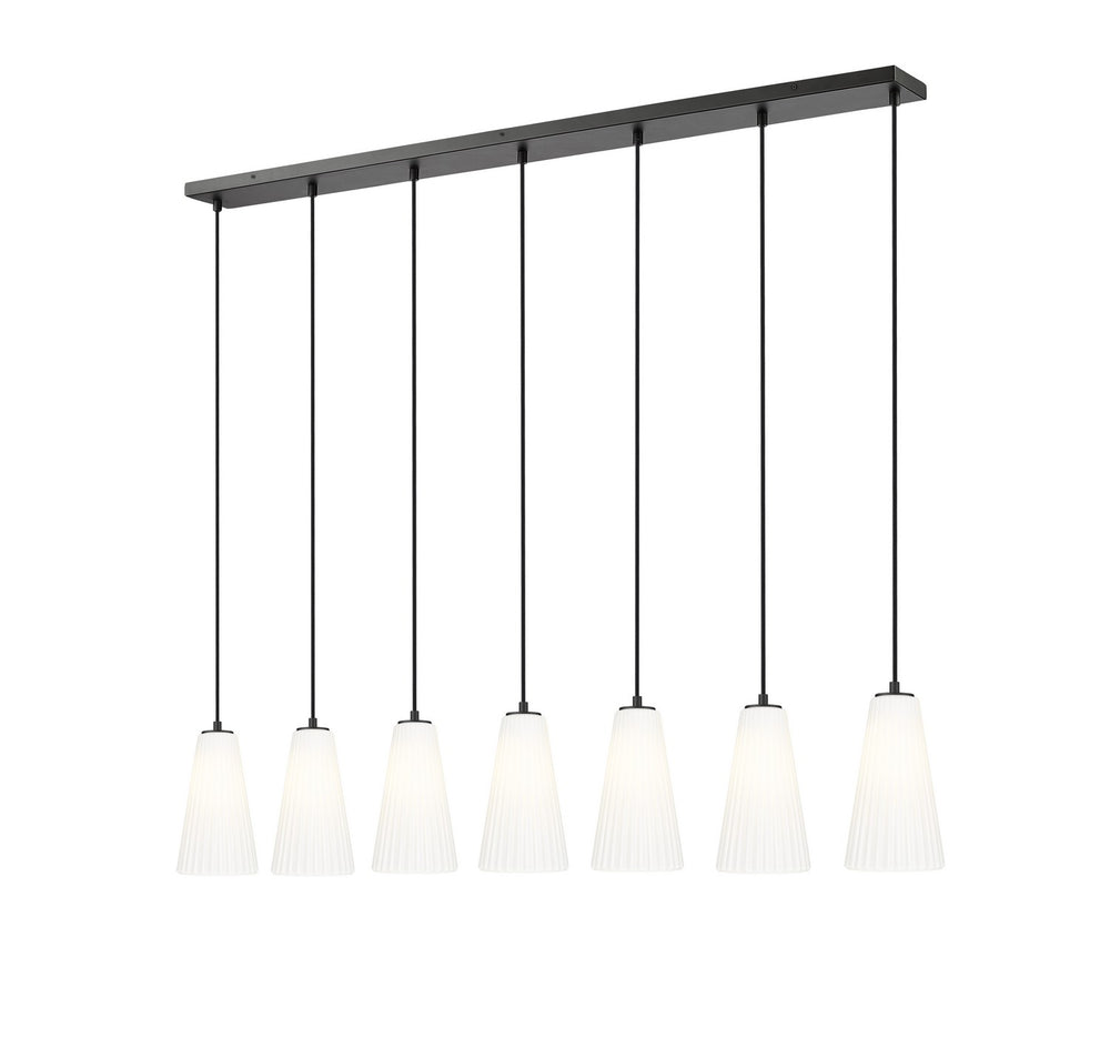 Z-Lite Canada - Seven Light Linear Chandelier - Farrell - Matte Black- Union Lighting Luminaires Decor