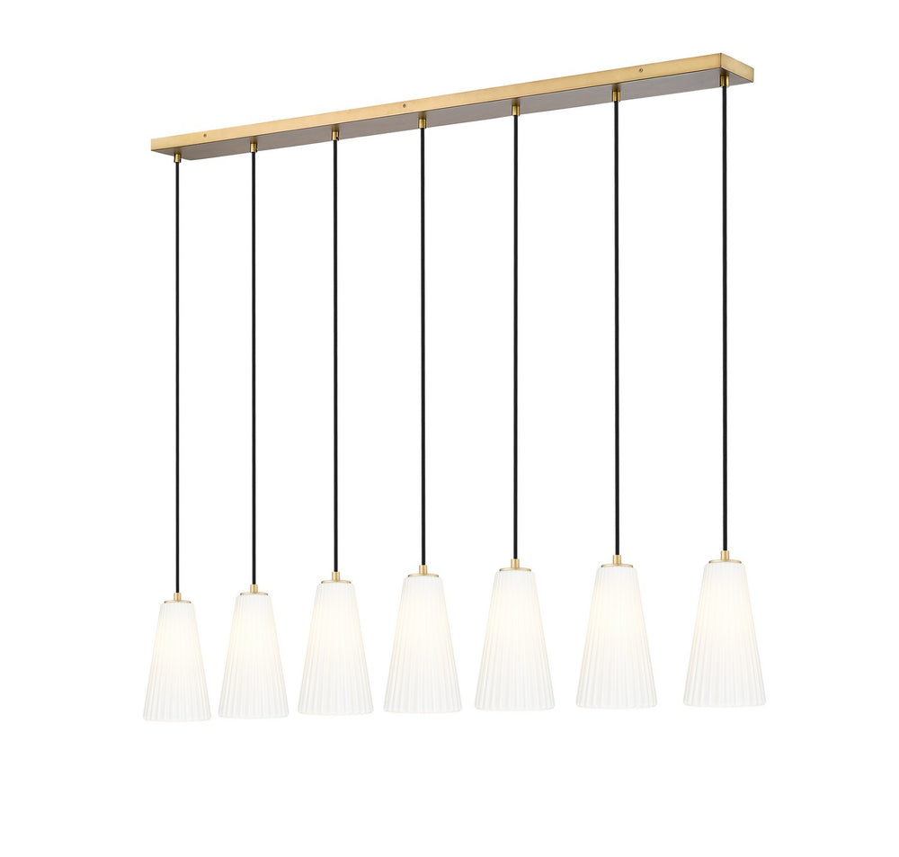 Z-Lite Canada - Seven Light Linear Chandelier - Farrell - Modern Gold- Union Lighting Luminaires Decor