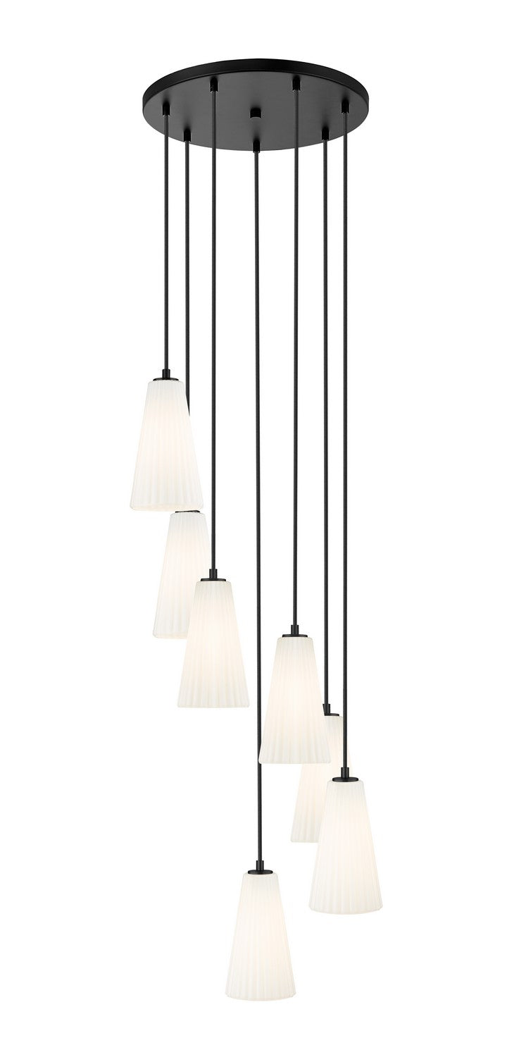 Z-Lite Canada - Seven Light Chandelier - Farrell - Matte Black- Union Lighting Luminaires Decor
