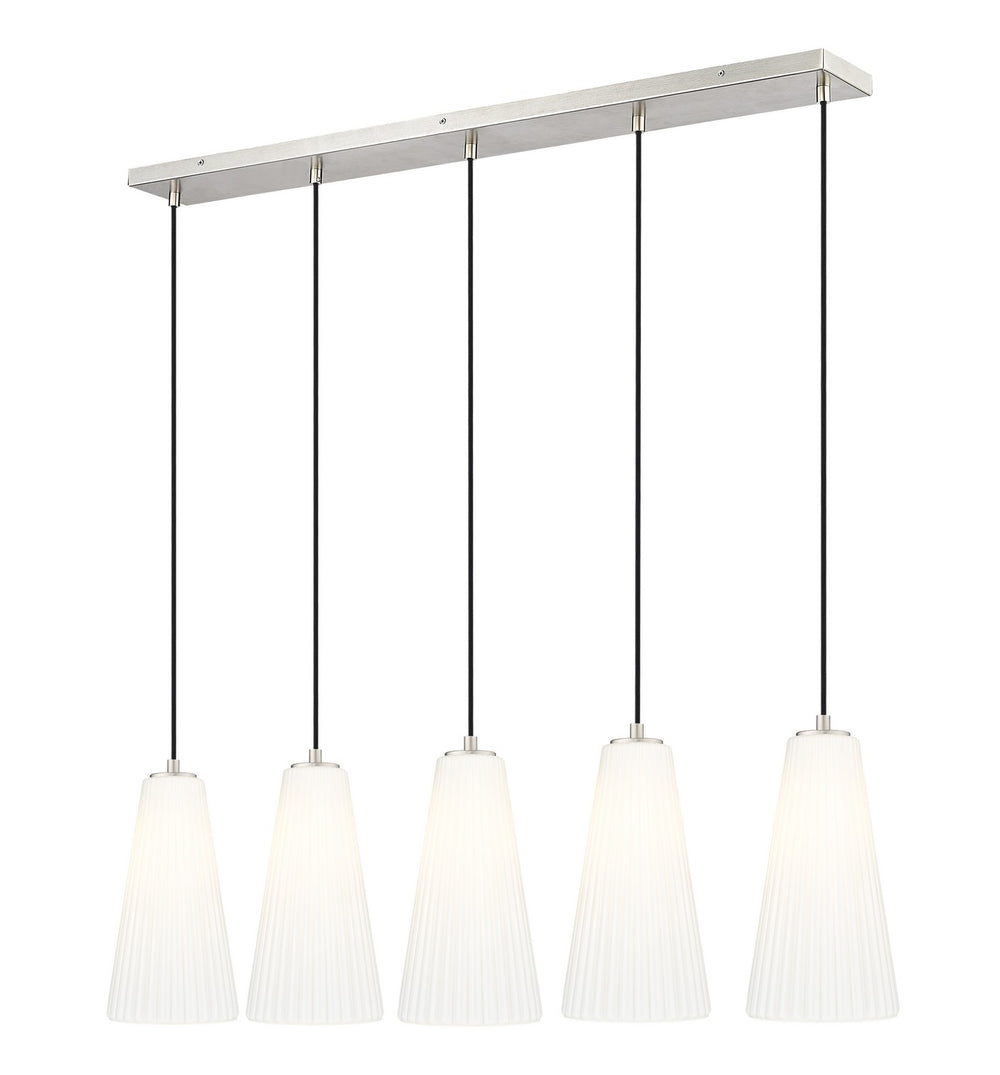 Z-Lite Canada - Five Light Linear Chandelier - Farrell - Brushed Nickel- Union Lighting Luminaires Decor