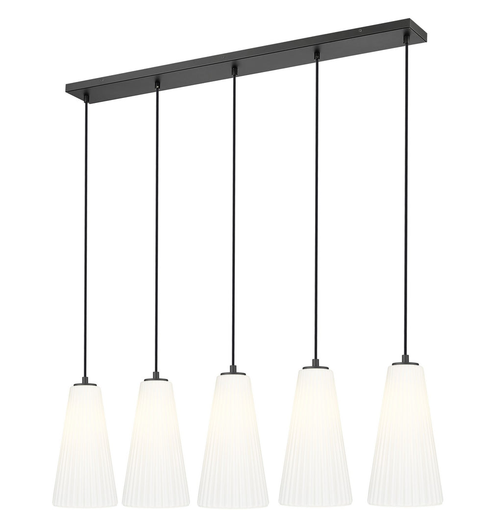Z-Lite Canada - Five Light Linear Chandelier - Farrell - Matte Black- Union Lighting Luminaires Decor