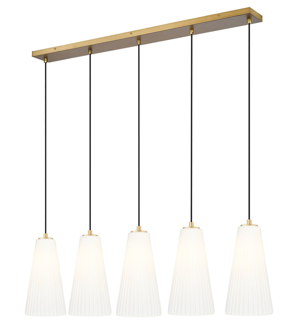 Z-Lite Canada - Five Light Linear Chandelier - Farrell - Modern Gold- Union Lighting Luminaires Decor