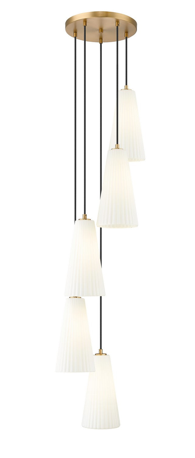 Z-Lite Canada - Five Light Chandelier - Farrell - Modern Gold- Union Lighting Luminaires Decor