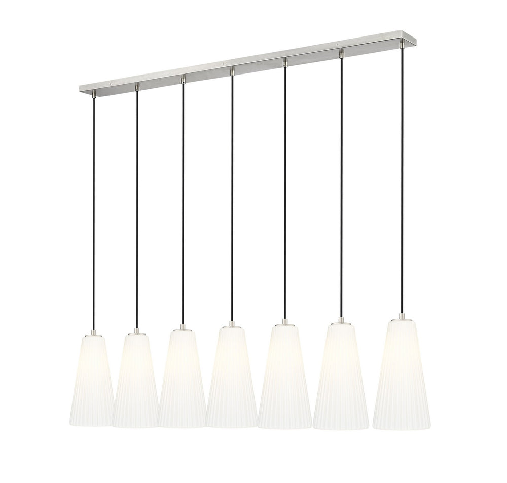 Z-Lite Canada - Seven Light Linear Chandelier - Farrell - Brushed Nickel- Union Lighting Luminaires Decor