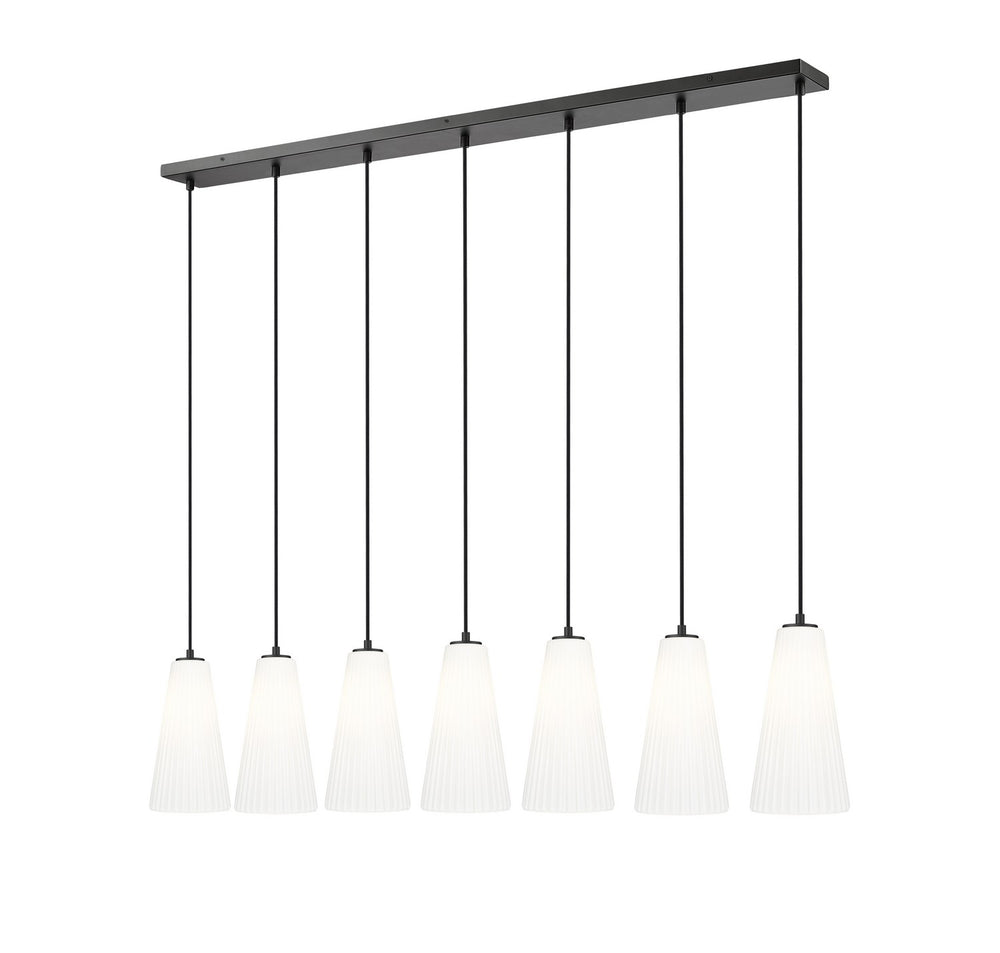 Z-Lite Canada - Seven Light Linear Chandelier - Farrell - Matte Black- Union Lighting Luminaires Decor