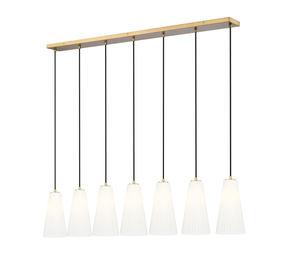 Z-Lite Canada - Seven Light Linear Chandelier - Farrell - Modern Gold- Union Lighting Luminaires Decor