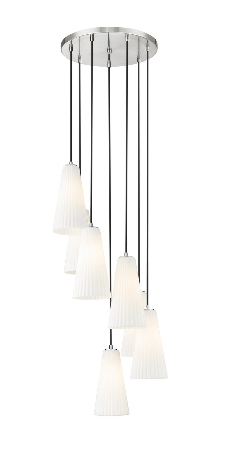 Z-Lite Canada - Seven Light Chandelier - Farrell - Brushed Nickel- Union Lighting Luminaires Decor