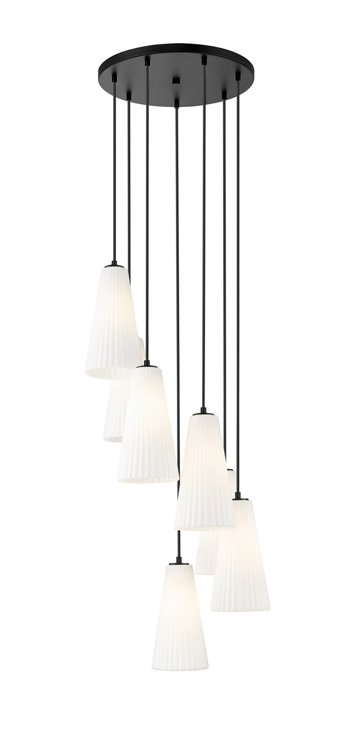 Z-Lite Canada - Seven Light Chandelier - Farrell - Matte Black- Union Lighting Luminaires Decor