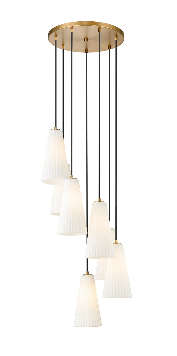 Z-Lite Canada - Seven Light Chandelier - Farrell - Modern Gold- Union Lighting Luminaires Decor
