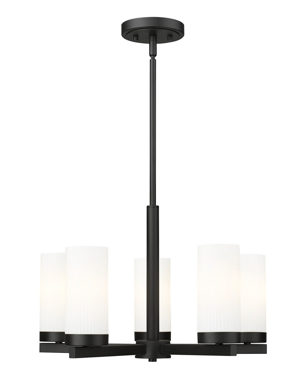 Z-Lite Canada - Five Light Chandelier - Danica - Matte Black- Union Lighting Luminaires Decor